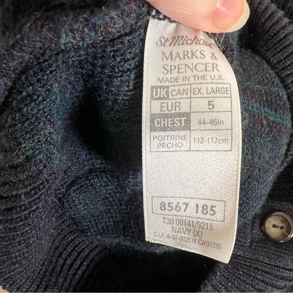 Vintage 1994 St Michael from Marks & Spencer Bluish Purple/Teal Cardigan Sweater - Picture 7 of 11